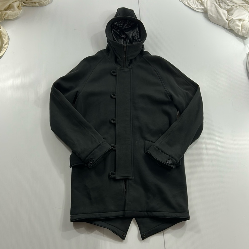 192. Classic‎ Black Double-Breasted Pea Coat (M)